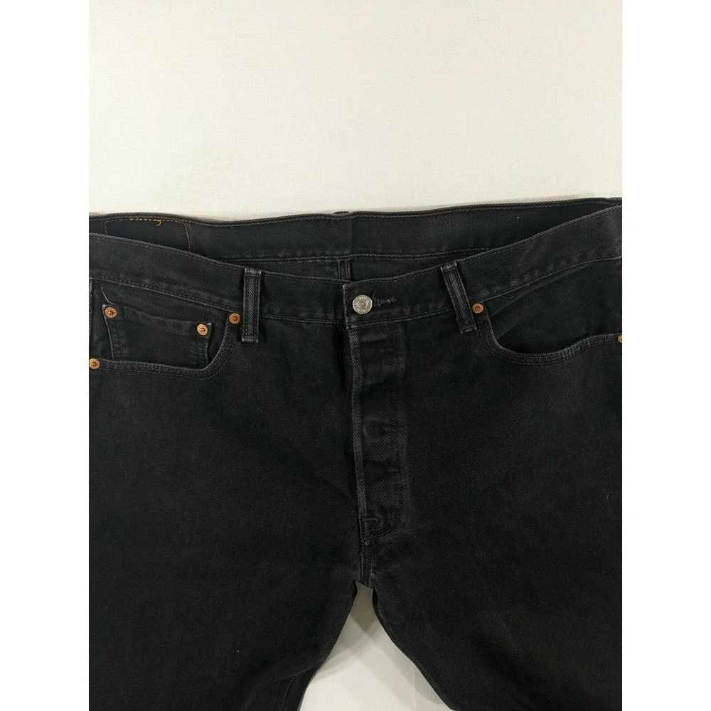 Levi's‎ 501 XX Button-Fly Straight Leg Black Denim Jeans 36x34 True to Size